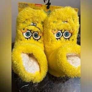 Fuzzy SpongeBob Slippers